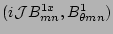 $(i{\cal J} B^{1x}_{mn},B^{1}_{\theta mn})$