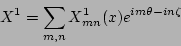 \begin{displaymath}X^{1}=\sum_{m,n}X^{1}_{mn}(x)e^{im\theta - in\zeta} \end{displaymath}