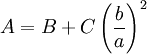 A=B+C\left(\frac{b}{a}\right)^{2}