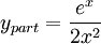y_{part}=\frac{e^{x}}{2x^{2}}