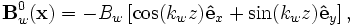 
\mathbf{B}^0_w(\mathbf{x}) = -B_w\left[\cos(k_w z)\mathbf{\hat{e}}_x + \sin(k_w z)\mathbf{\hat{e}}_y\right],
